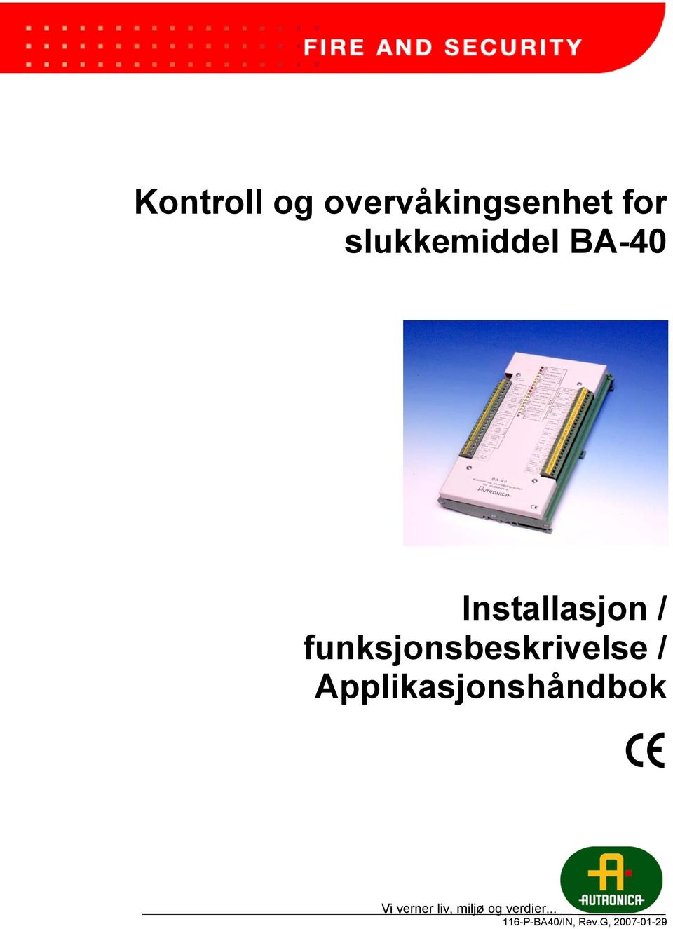 funksjonsbeskrivelse / Applikasjonshåndbok