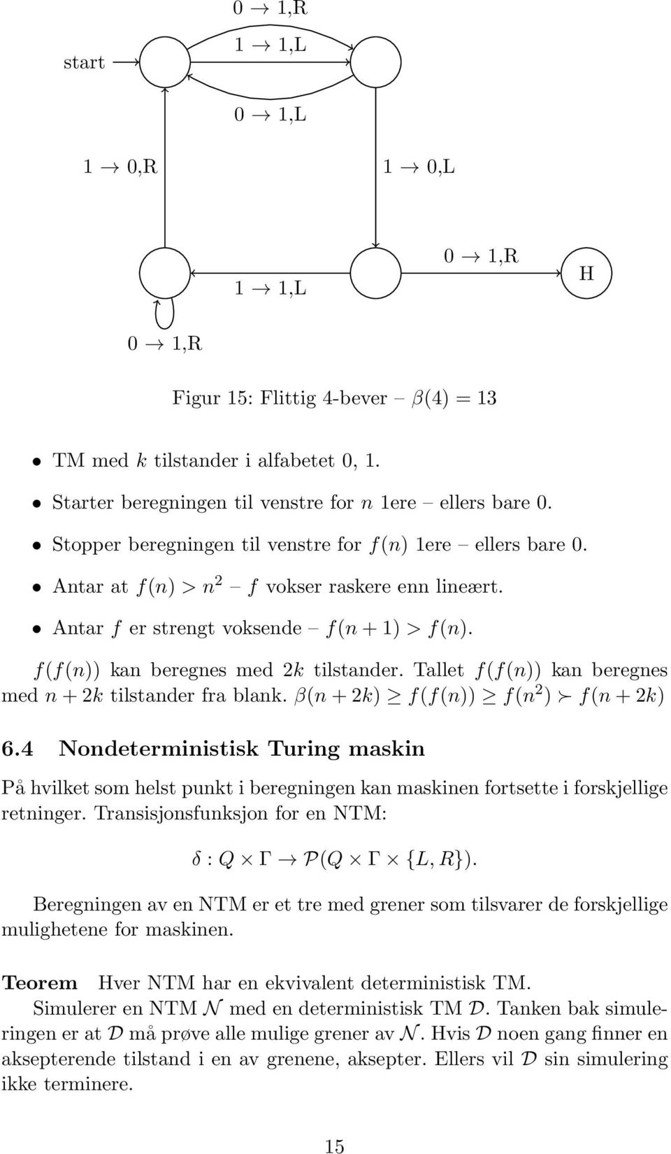 Tllet f(f(n)) kn eregnes med n + 2k tilstnder fr lnk. β(n + 2k) f(f(n)) f(n 2 ) f(n + 2k) 6.