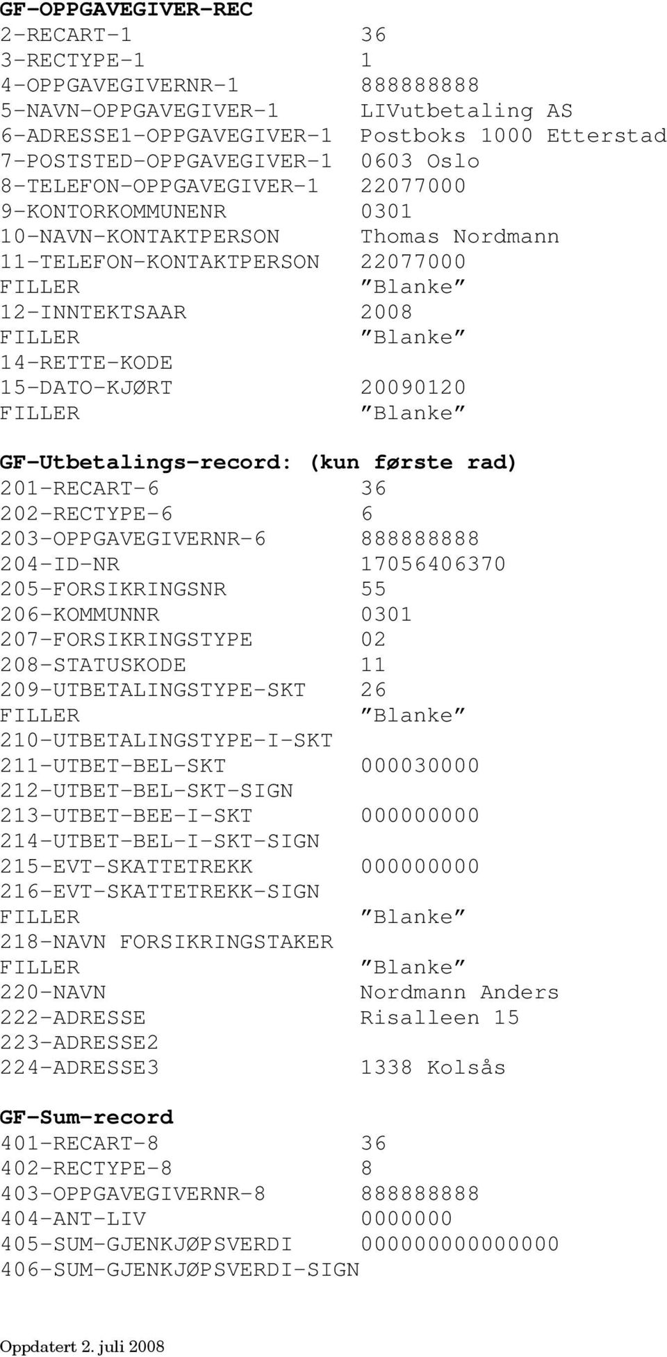 210-UTBETALINGSTYPE-I-SKT 211-UTBET-BEL-SKT 000030000 212-UTBET-BEL-SKT-SIGN 213-UTBET-BEE-I-SKT 000000000 214-UTBET-BEL-I-SKT-SIGN 215-EVT-SKATTETREKK 000000000 216-EVT-SKATTETREKK-SIGN 218-NAVN