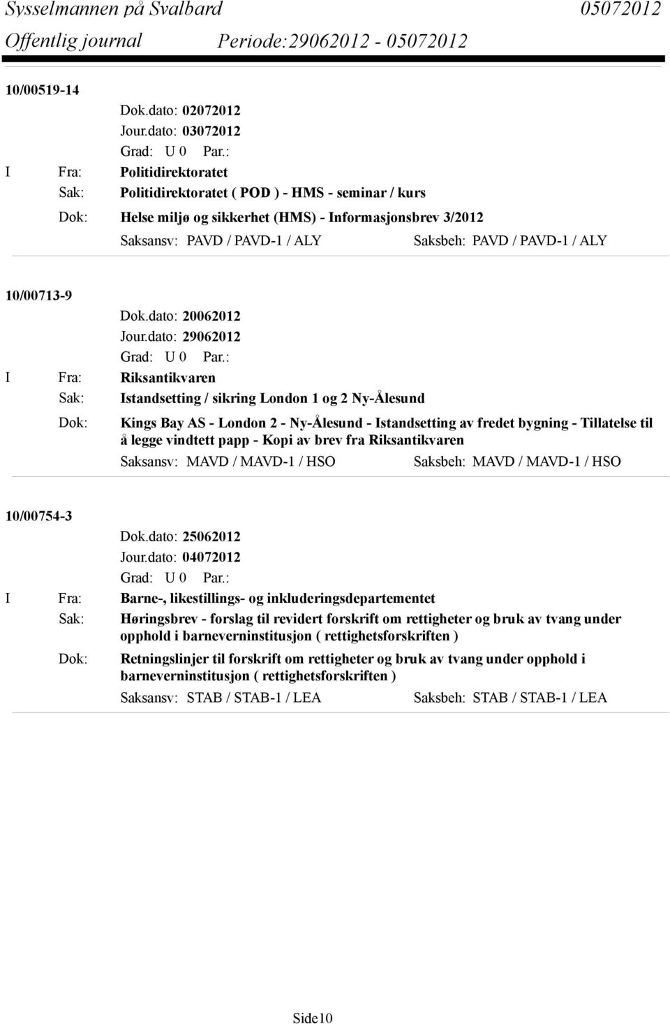 PAVD / PAVD-1 / ALY 10/00713-9 Dok.