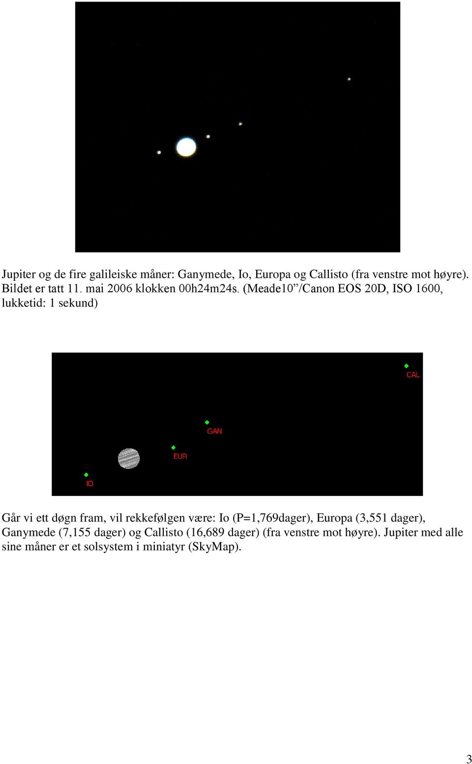 (Meade10 /Canon EOS 20D, ISO 1600, lukketid: 1 sekund) Går vi ett døgn fram, vil rekkefølgen være: Io