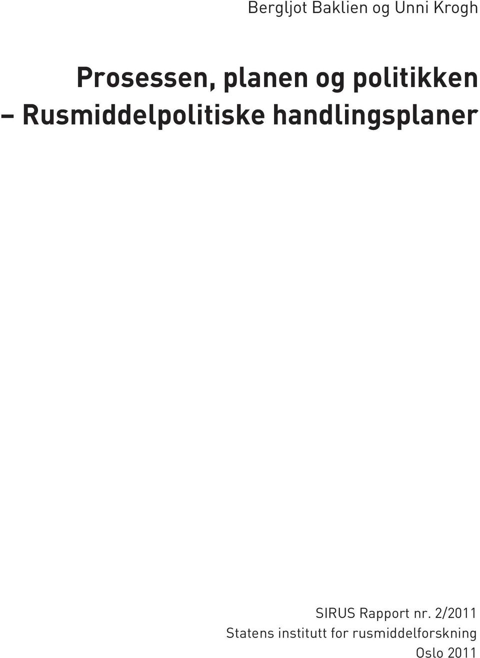 handlingsplaner SIRUS Rapport nr.