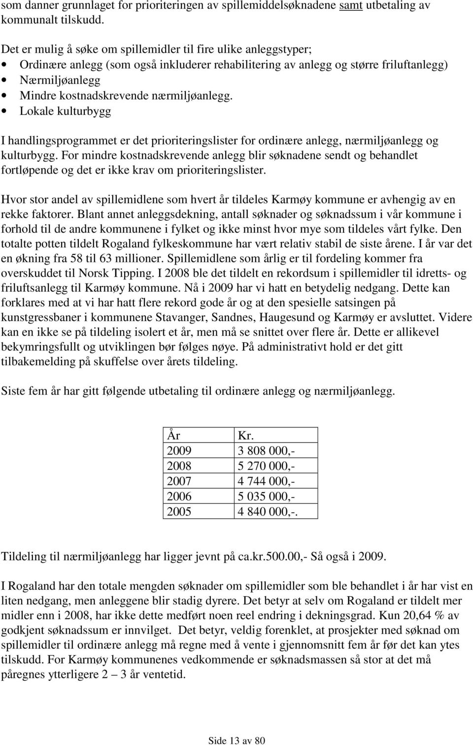 nærmiljøanlegg. Lokale kulturbygg I handlingsprogrammet er det prioriteringslister for ordinære anlegg, nærmiljøanlegg og kulturbygg.