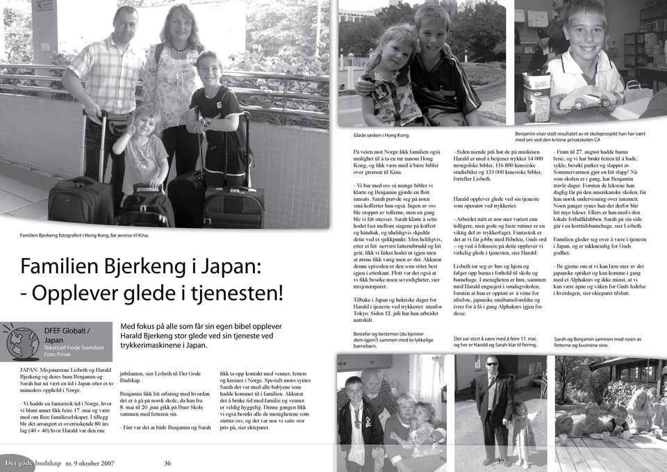 Familien Bjerkeng i Japan: - Opplever glede i tjenesten!