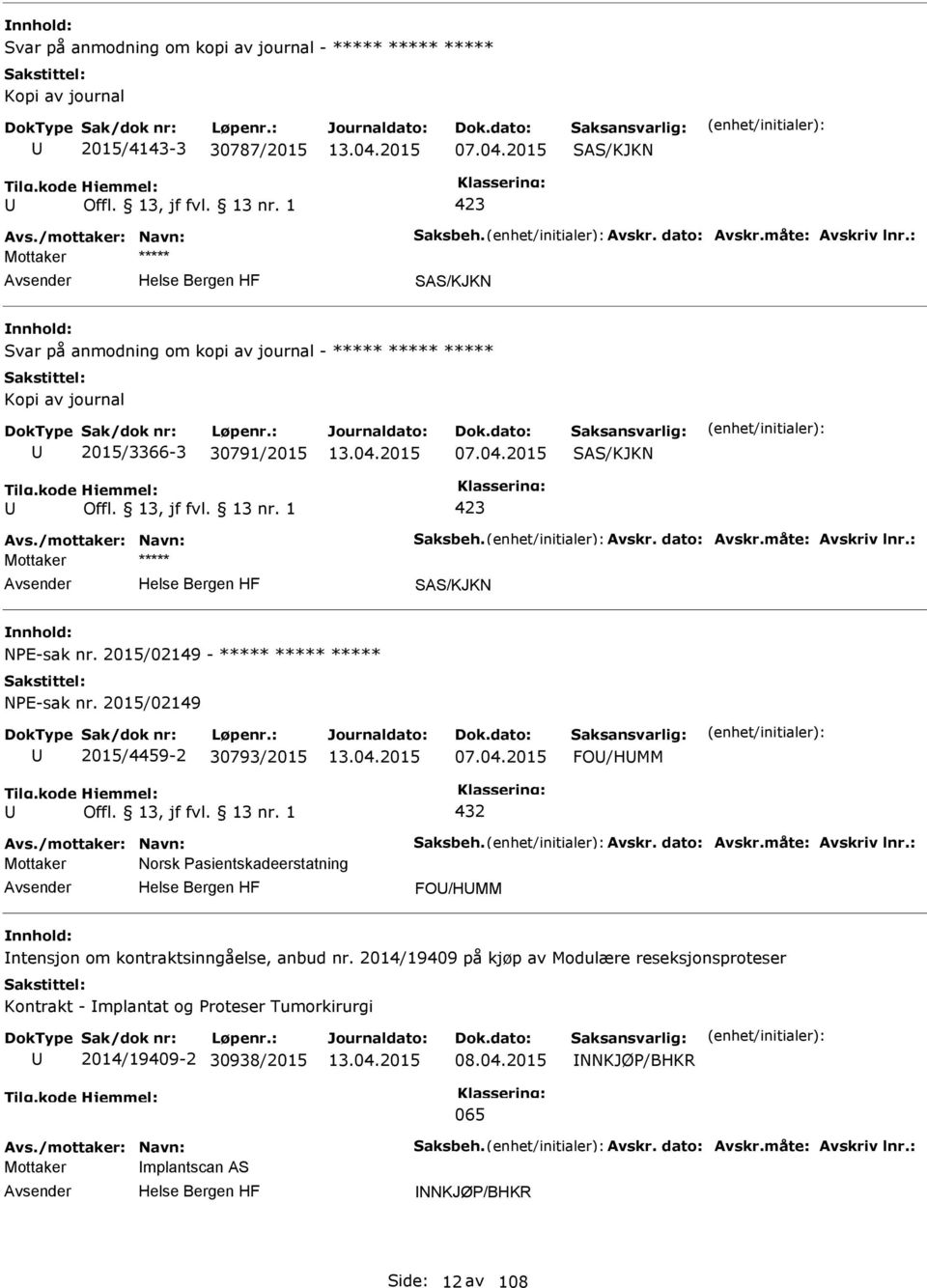 2015/02149 - ***** ***** ***** NE-sak nr. 2015/02149 2015/4459-2 30793/2015 07.04.