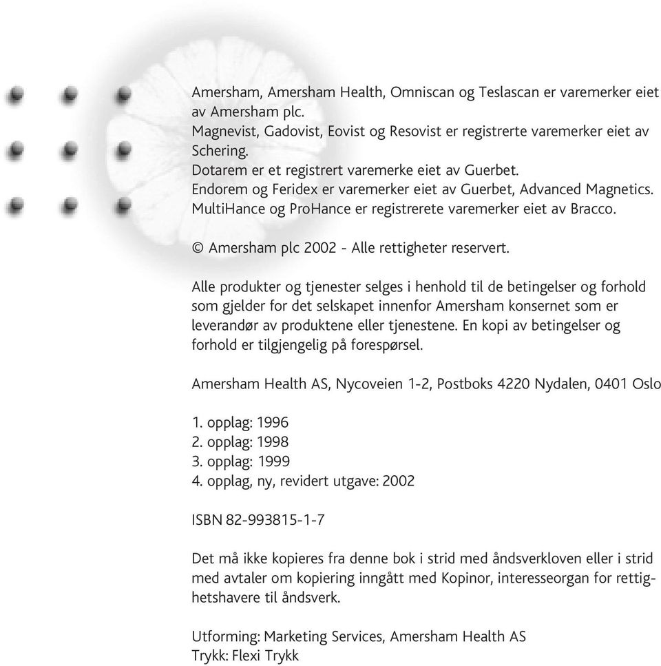 Amersham plc 2002 - Alle rettigheter reservert.