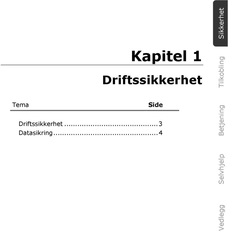 Driftssikkerhet Tema Side