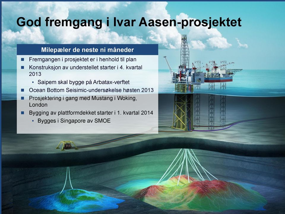 kvartal 2013 Saipem skal bygge på Arbatax-verftet Ocean Bottom Seisimic-undersøkelse høsten