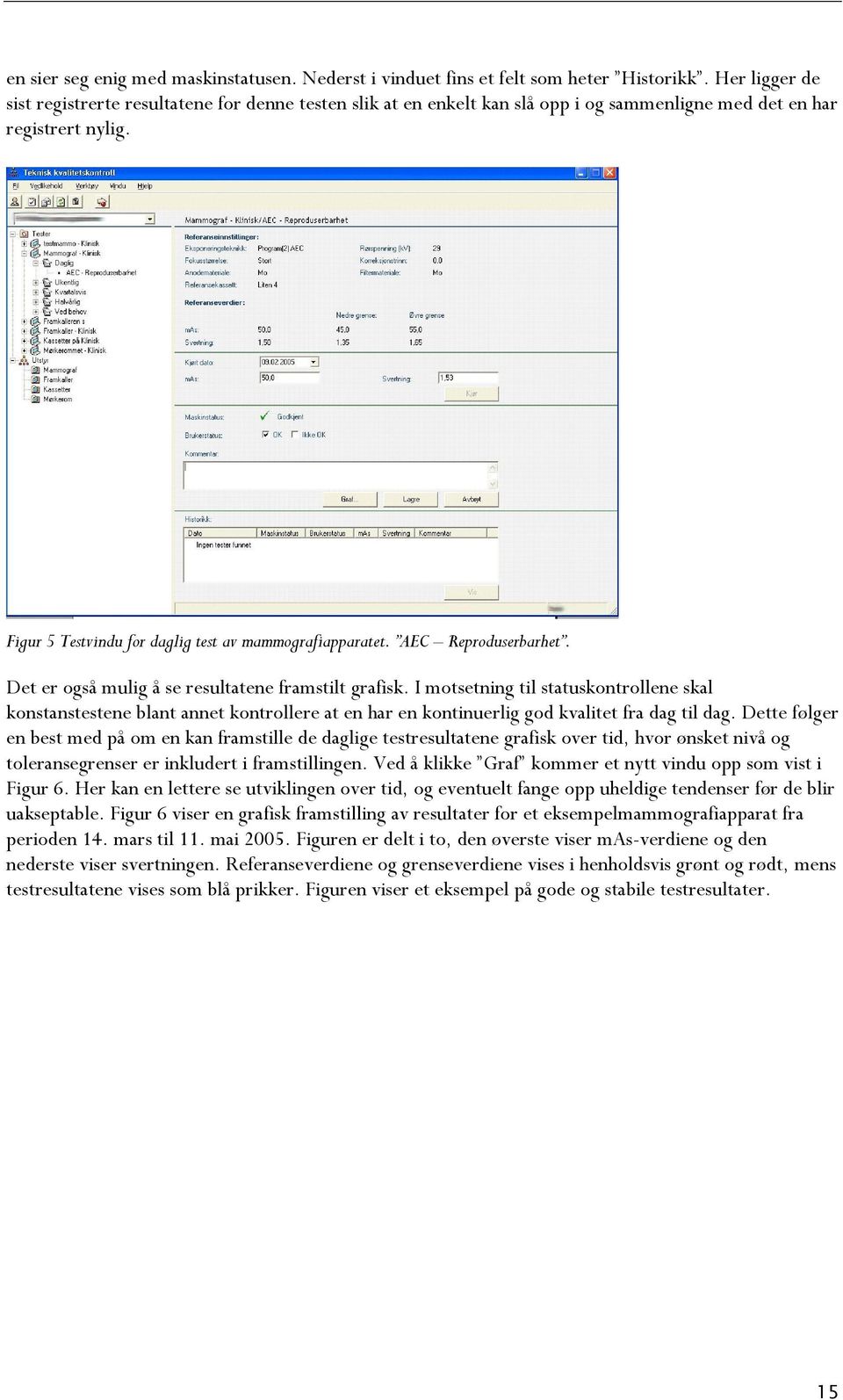 AEC Reproduserbarhet. Det er også mulig å se resultatene framstilt grafisk.