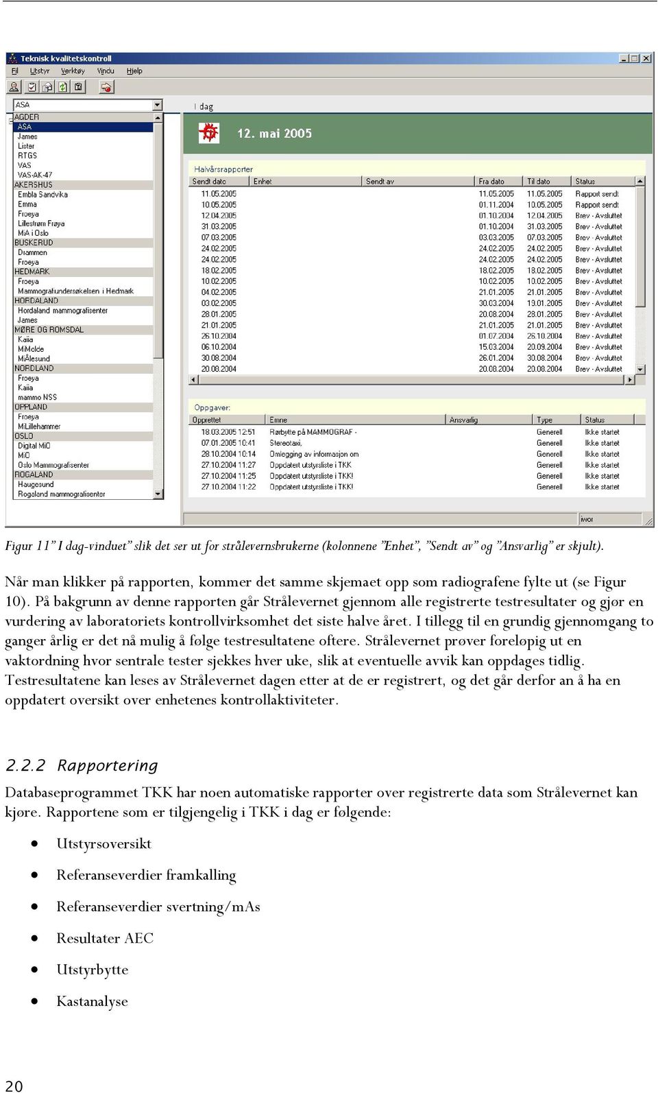 På bakgrunn av denne rapporten går Strålevernet gjennom alle registrerte testresultater og gjør en vurdering av laboratoriets kontrollvirksomhet det siste halve året.