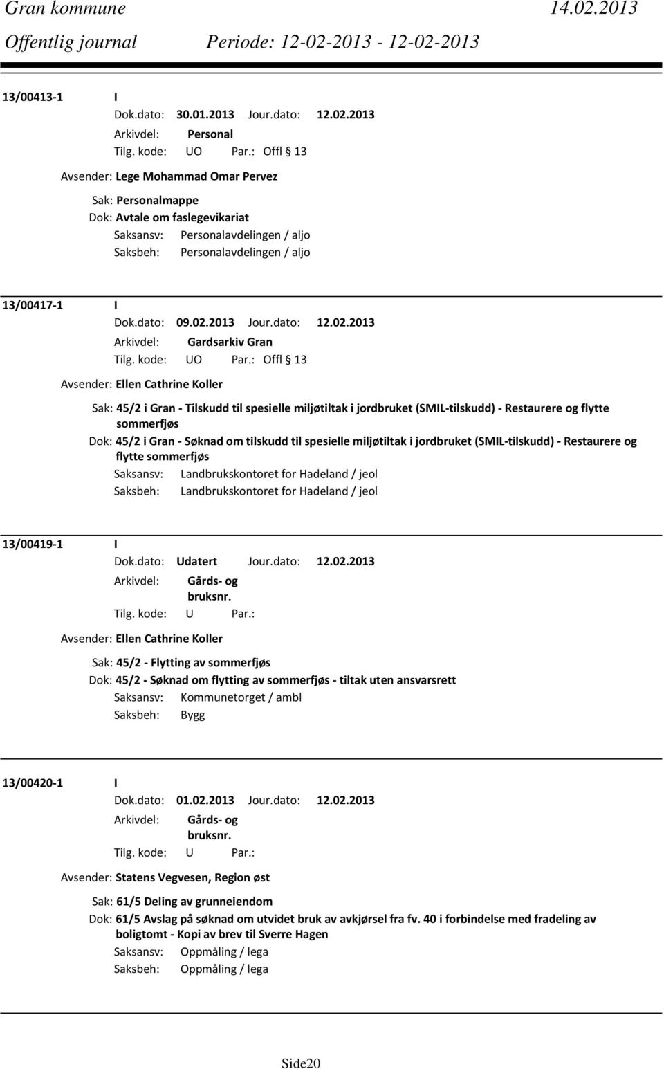 2013 Arkivdel: Personal Avsender: Lege Mohammad Omar Pervez Sak: Personalmappe Dok: Avtale om faslegevikariat Saksansv: Personalavdelingen / aljo Saksbeh: Personalavdelingen / aljo 13/00417 1 I Dok.