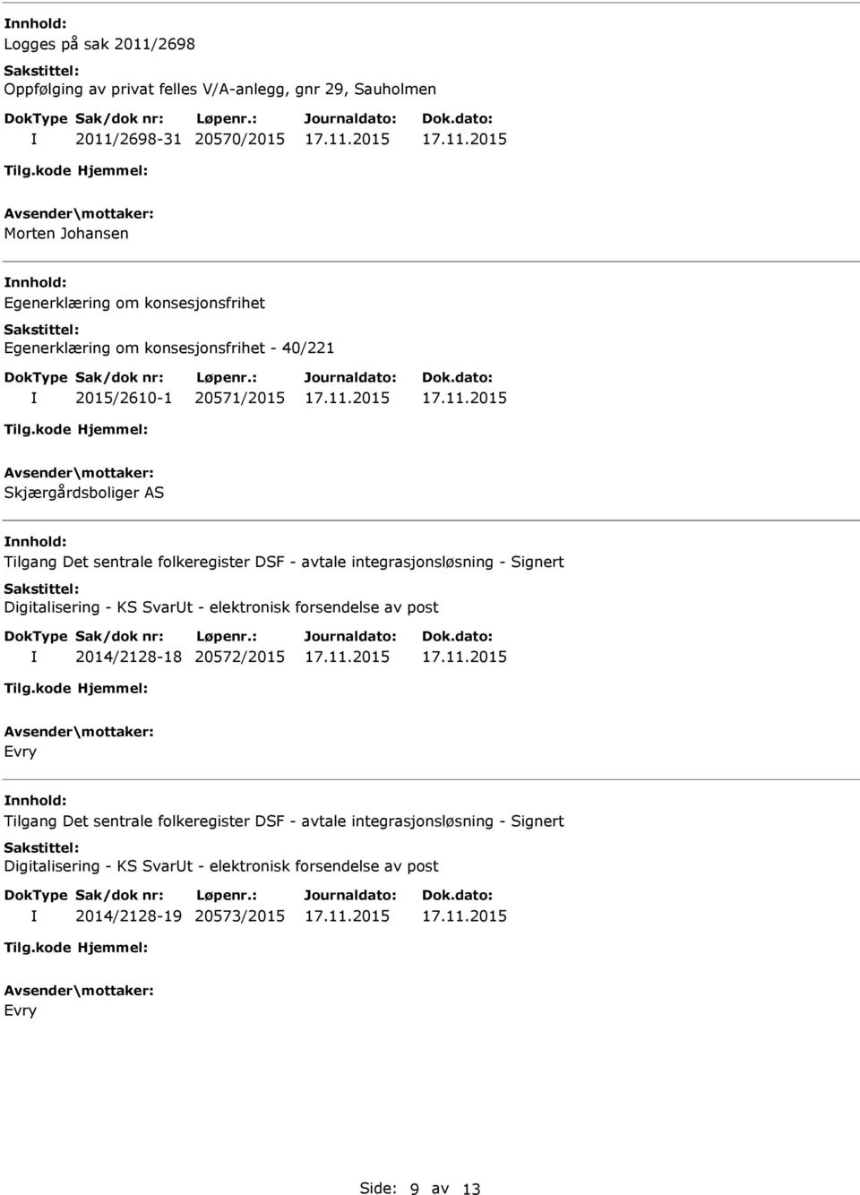 avtale integrasjonsløsning - Signert Digitalisering - KS Svart - elektronisk forsendelse av post 2014/2128-18 20572/2015 Evry Tilgang Det sentrale