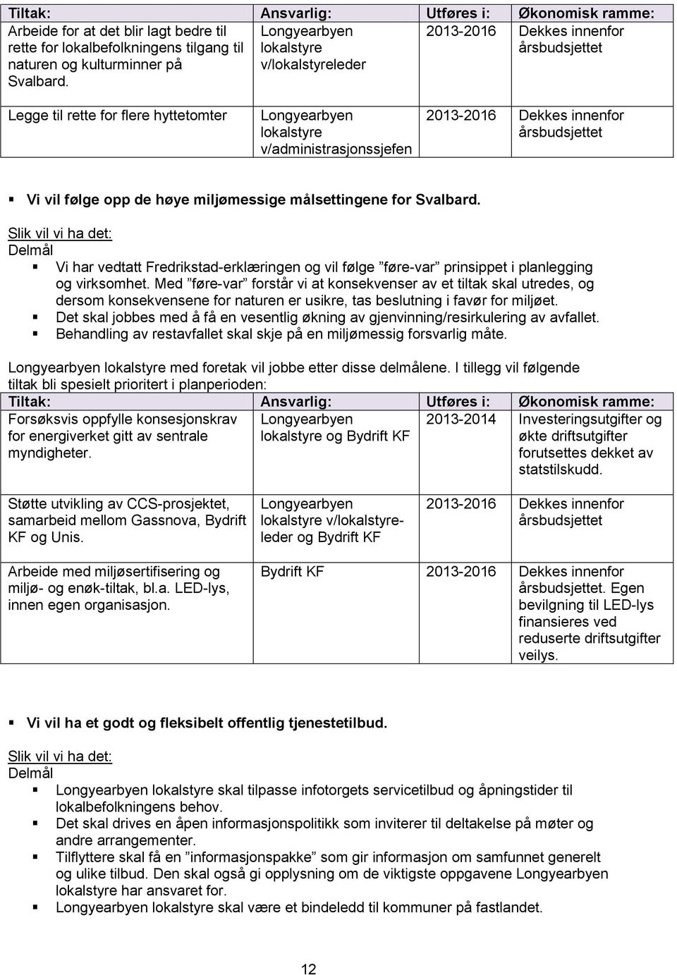 årsbudsjettet Vi vil følge opp de høye miljømessige målsettingene for Svalbard.