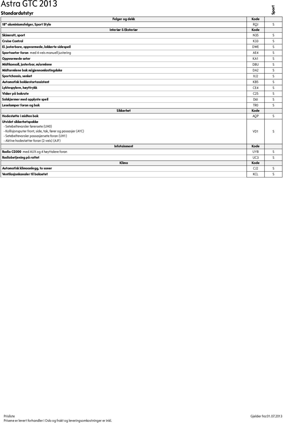 portchassis, senket XJ2 Automatisk bakkestartassistent KB5 Lyktespylere, høyttrykk CE4 Visker på bakrute C25 olskjermer med opplyste speil D6I TR AQP VD1 UYB 18" aluminiumsfelger, port tyle Interiør