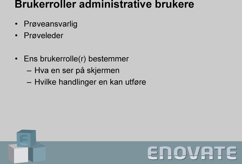 brukerrolle(r) bestemmer Hva en ser