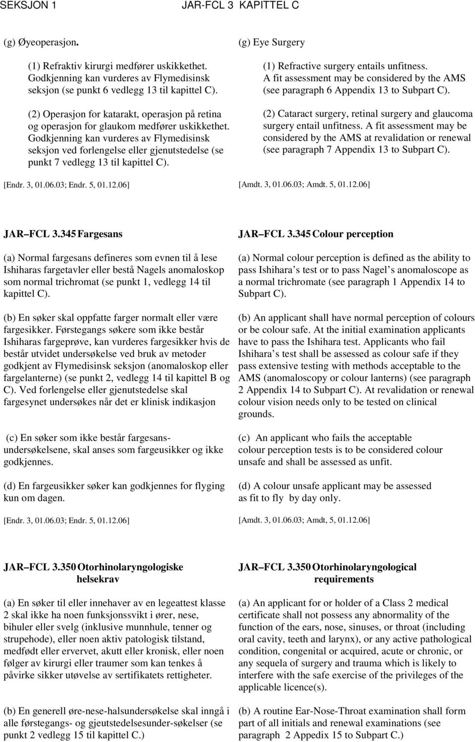 Godkjenning kan vurderes av Flymedisinsk seksjon ved forlengelse eller gjenutstedelse (se punkt 7 vedlegg 13 til kapittel C). [Endr. 3, 01.06.03; Endr. 5, 01.12.