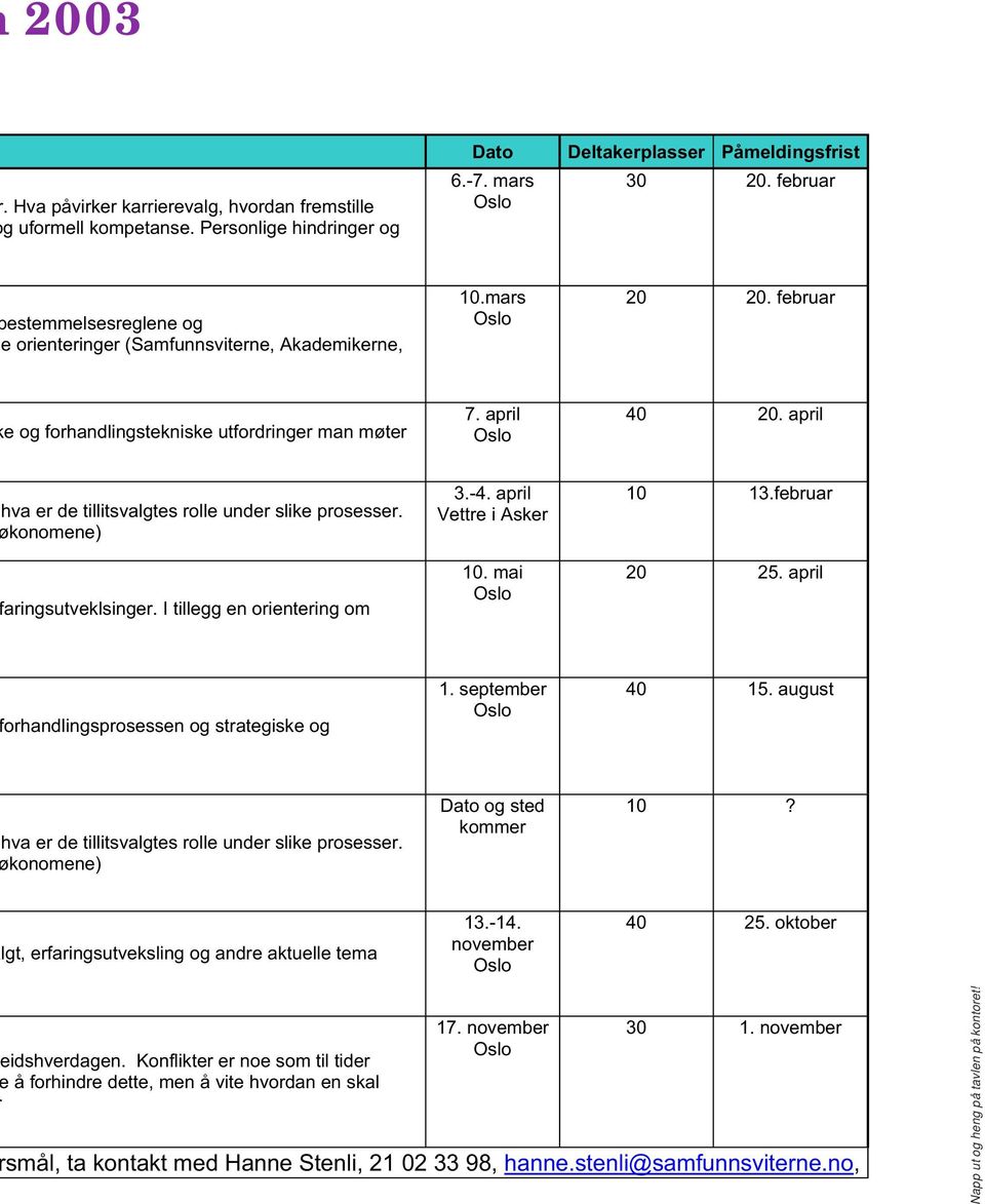 april hva er de tillitsvalgtes rolle under slike prosesser. konomene) aringsutveklsinger. I tillegg en orientering om 3.-4. april Vettre i Asker 10. mai Oslo 10 13.februar 20 25.