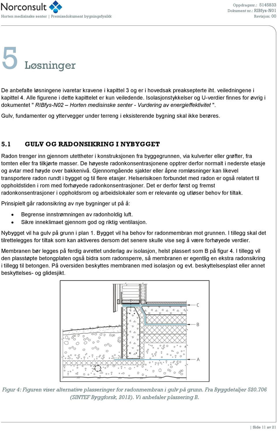 Gulv, fundamenter og yttervegger under terreng i eksisterende bygning skal ikke berøres. 5.