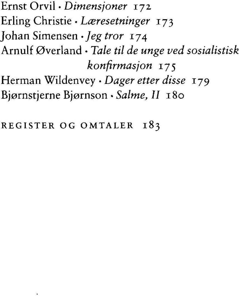 ved sosialistisk konfirmasjon 175 Herman Wildenvey Dager etter