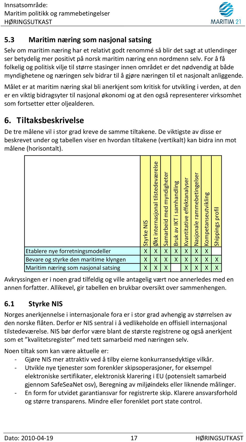 3 Maritim næring som nasjonal satsing Selv om maritim næring har et relativt godt renommé så blir det sagt at utlendinger ser betydelig mer positivt på norsk maritim næring enn nordmenn selv.