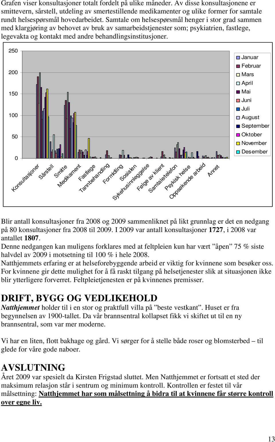 Samtale om helsespørsmål henger i stor grad sammen med klargjøring av behovet av bruk av samarbeidstjenester som; psykiatrien, fastlege, legevakta og kontakt med andre behandlingsinstitusjoner.