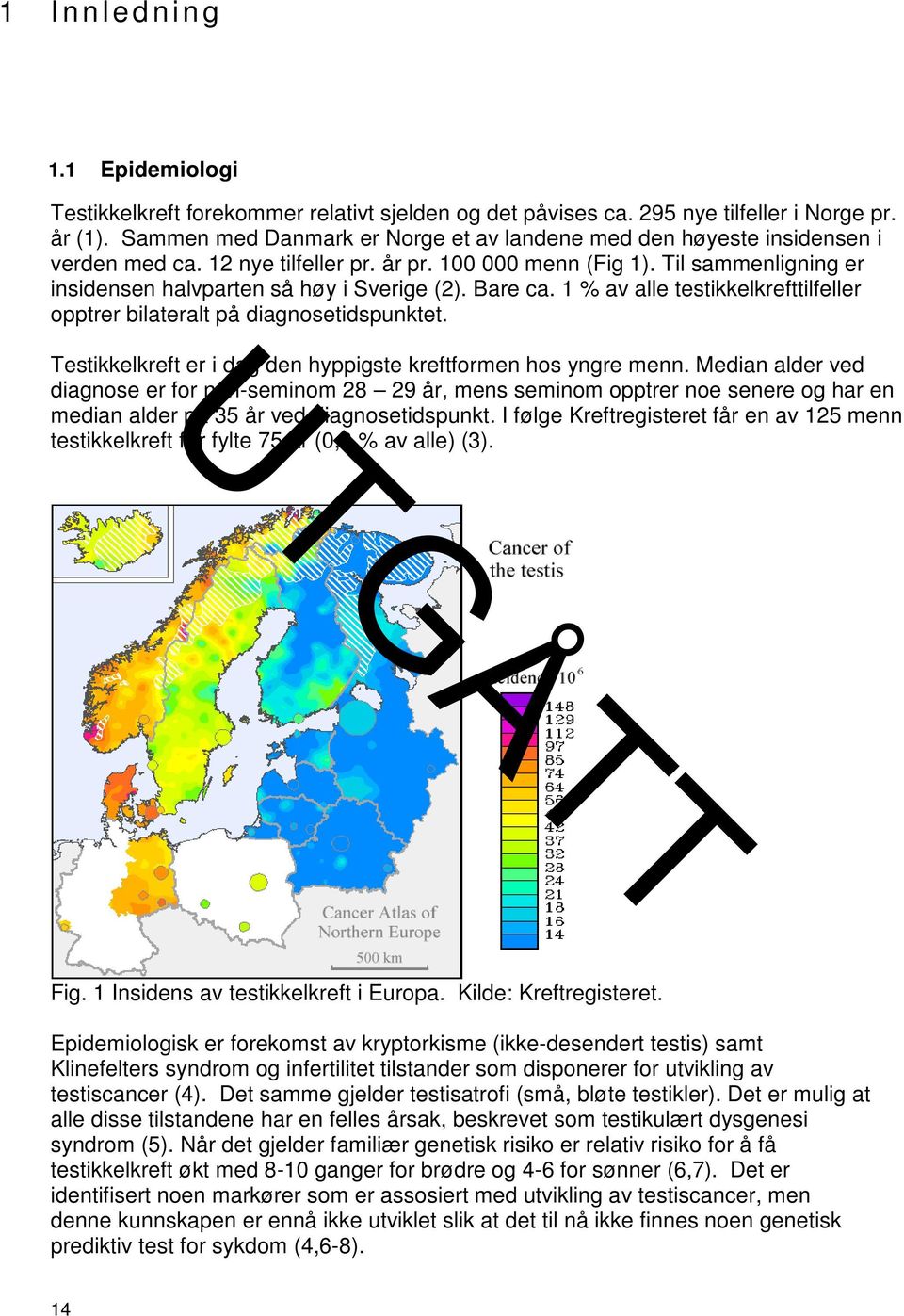 Bare ca. 1 % av alle testikkelkrefttilfeller opptrer bilateralt på diagnosetidspunktet. Testikkelkreft er i dag den hyppigste kreftformen hos yngre menn.