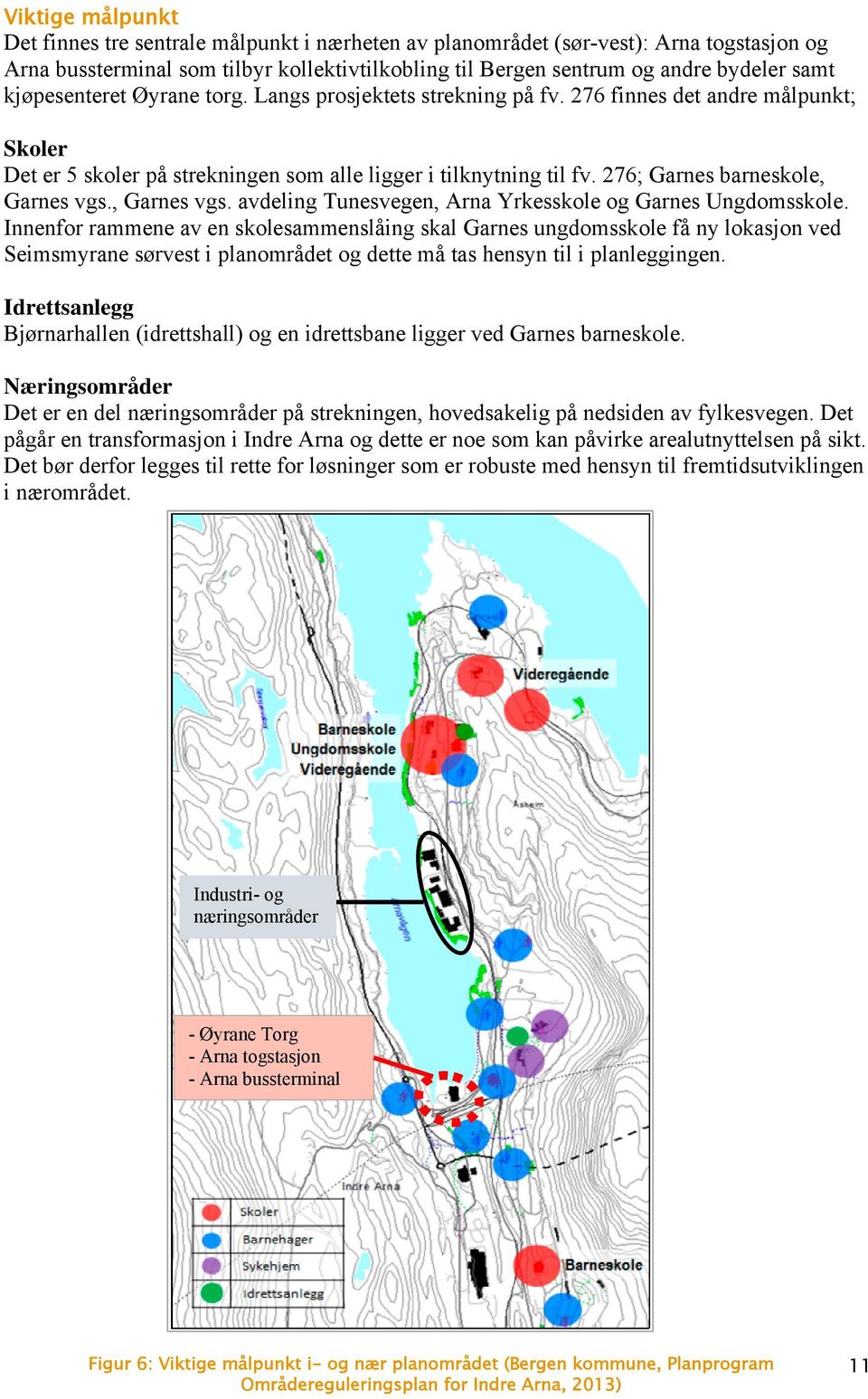 276; Garnes barneskole, Garnes vgs., Garnes vgs. avdeling Tunesvegen, Arna Yrkesskole og Garnes Ungdomsskole.