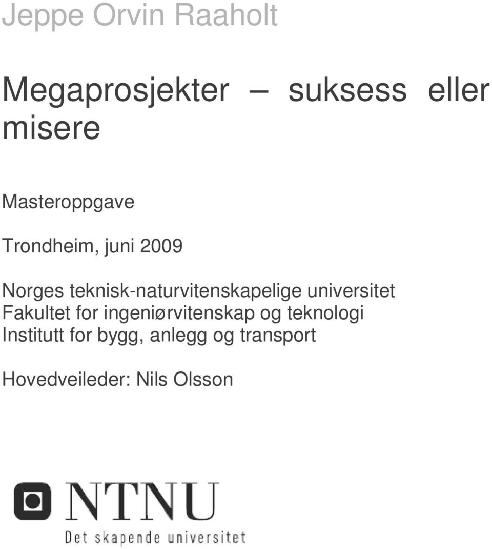 teknisk-naturvitenskapelige universitet Fakultet for