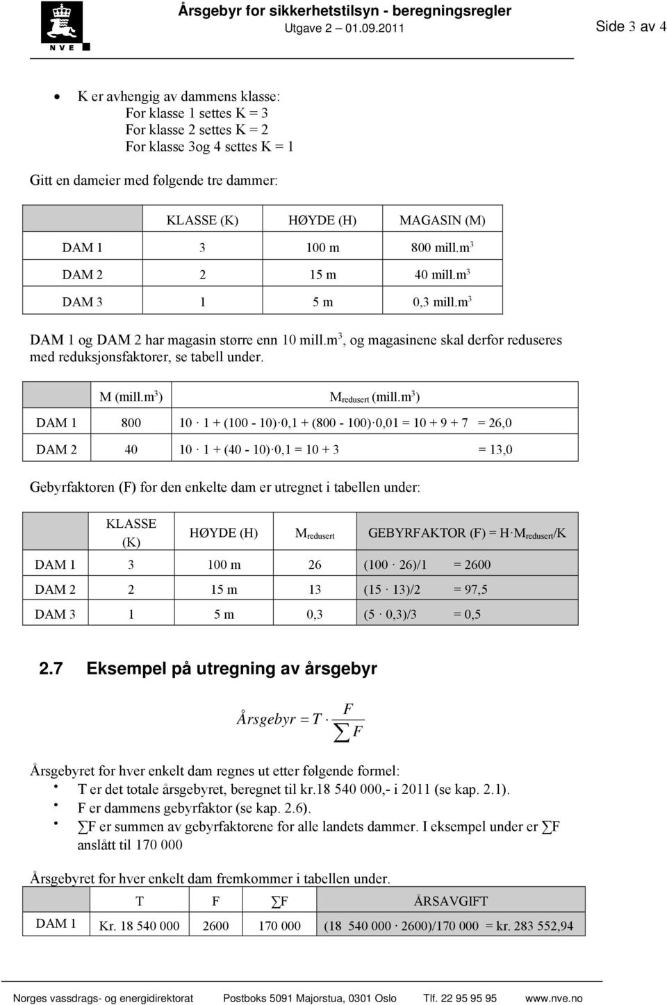 m 3, og magasinene skal derfor reduseres med reduksjonsfaktorer, se tabell under. M (mill.m 3 ) M redusert (mill.