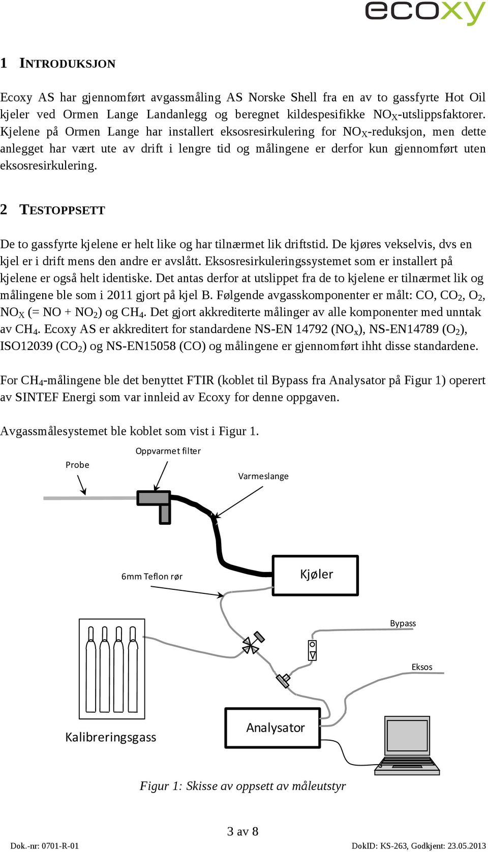 2 TESTOPPSETT De to gassfyrte kjelene er helt like og har tilnærmet lik driftstid. De kjøres vekselvis, dvs en kjel er i drift mens den andre er avslått.