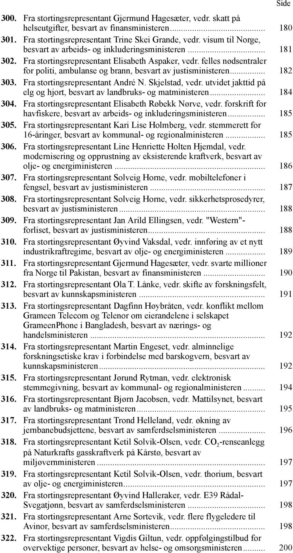 felles nødsentraler for politi, ambulanse og brann, besvart av justisministeren... 182 303. Fra stortingsrepresentant André N. Skjelstad, vedr.