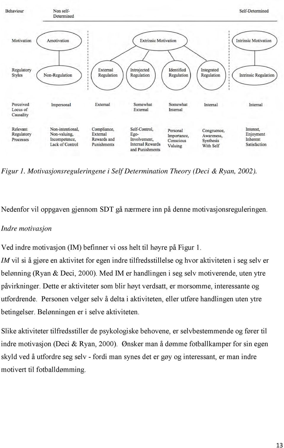 IM vil si å gjøre en aktivitet for egen indre tilfredsstillelse og hvor aktiviteten i seg selv er belønning (Ryan & Deci, 2000). Med IM er handlingen i seg selv motiverende, uten ytre påvirkninger.