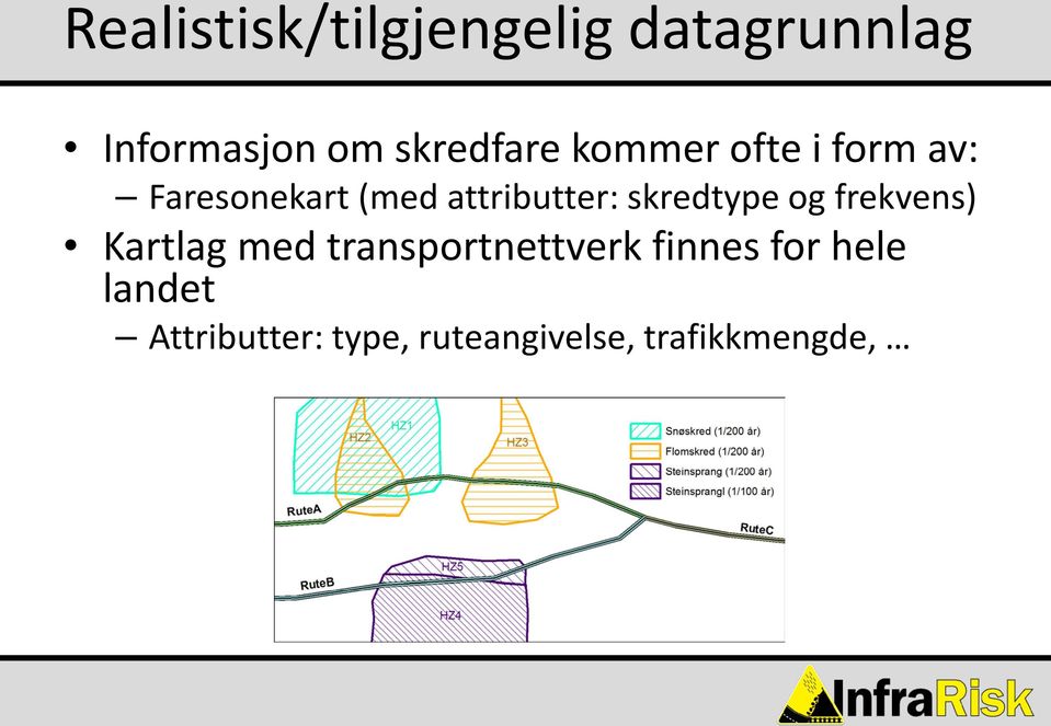 attributter: skredtype og frekvens) Kartlag med