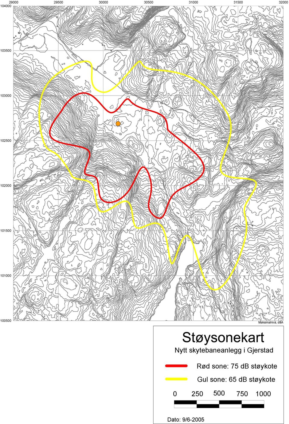 støykote Gul sone: 65 db