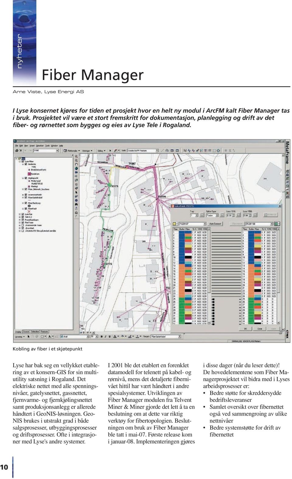 Kobling av fiber i et skjøtepunkt Lyse har bak seg en vellykket etablering av et konsern-gis for sin multiutility satsning i Rogaland.