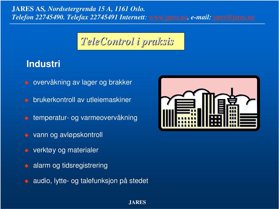 av utleiemaskiner temperatur- og varmeovervåkning vann og