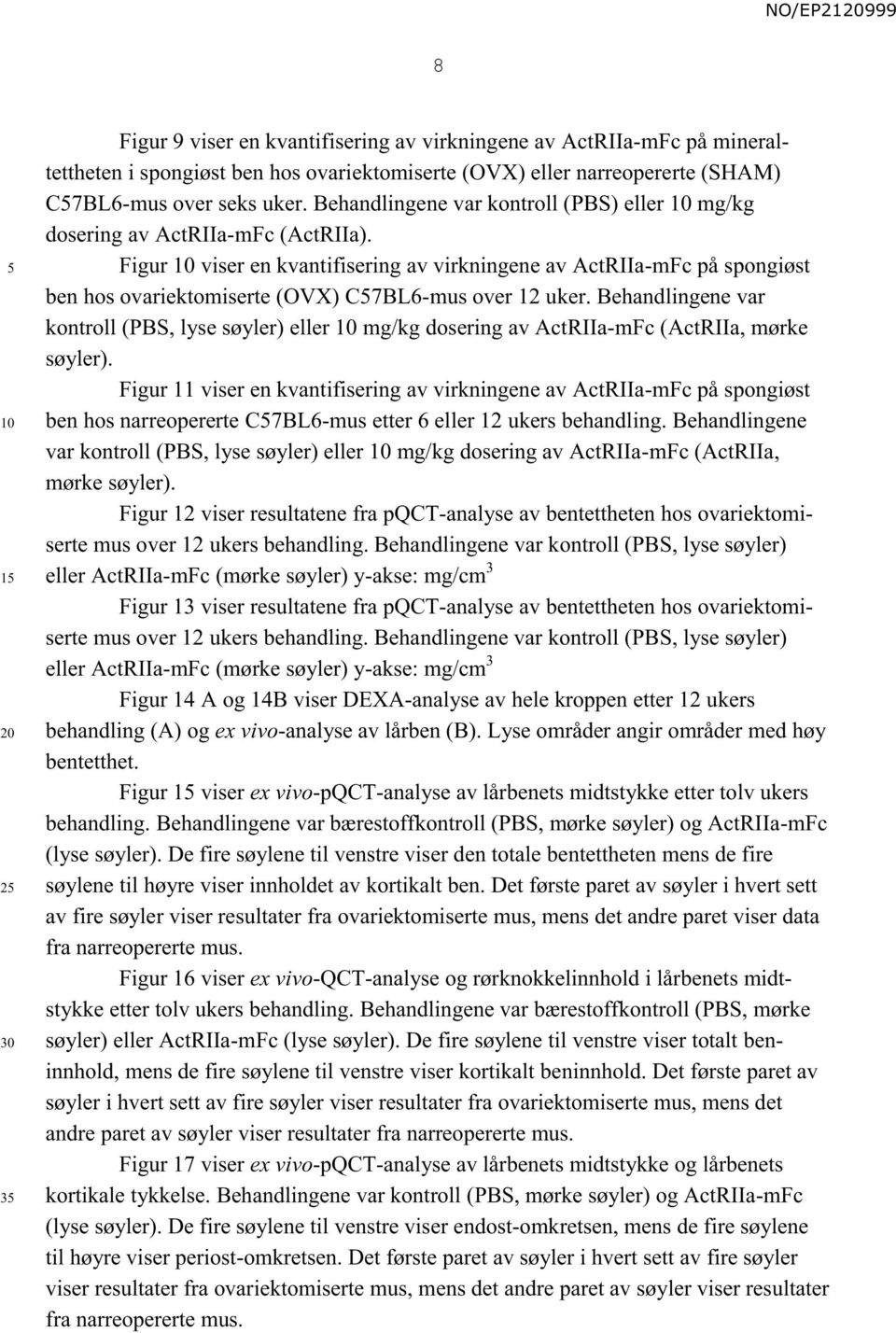 Figur viser en kvantifisering av virkningene av ActRIIa-mFc på spongiøst ben hos ovariektomiserte (OVX) C7BL6-mus over 12 uker.