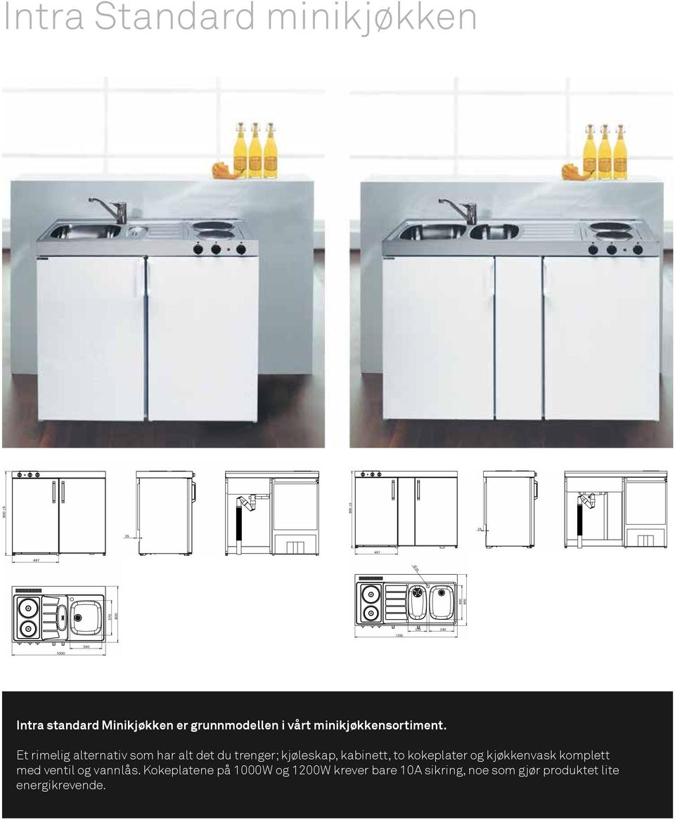 3-14876-01 220 290 1200 Mölntorp Intra standard Minikjøkken er grunnmodellen i vårt minikjøkkensortiment.