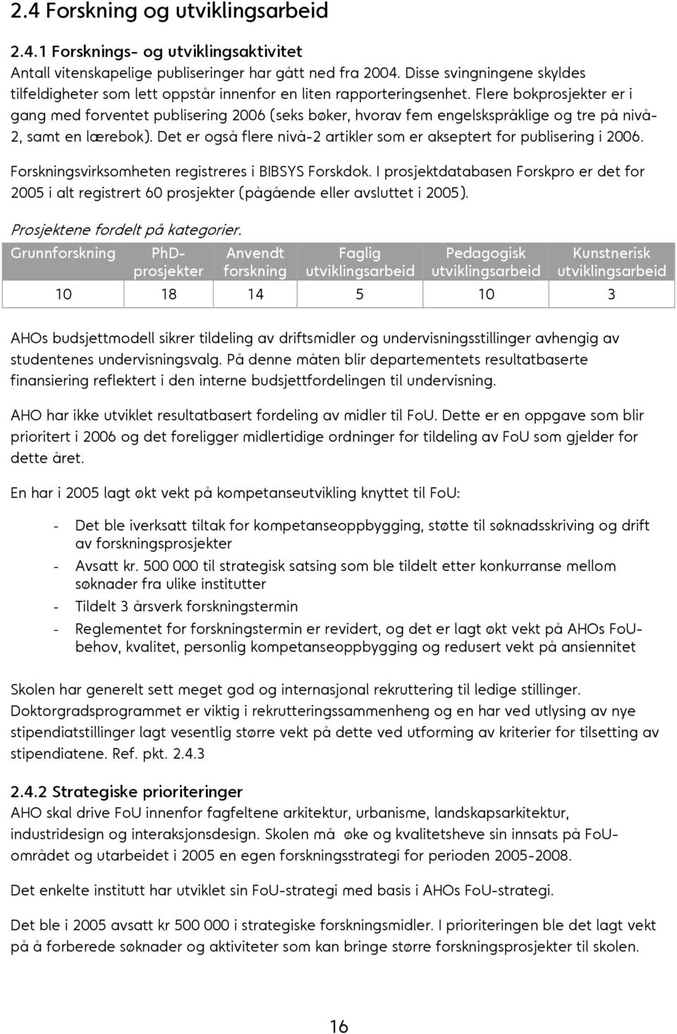 Flere bokprosjekter er i gang med forventet publisering 2006 (seks bøker, hvorav fem engelskspråklige og tre på nivå- 2, samt en lærebok).