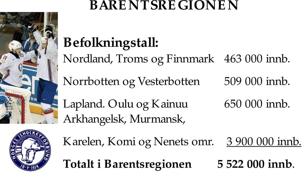 Oulu og Kainuu Arkhangelsk, Murmansk, Karelen, Komi og Nenets