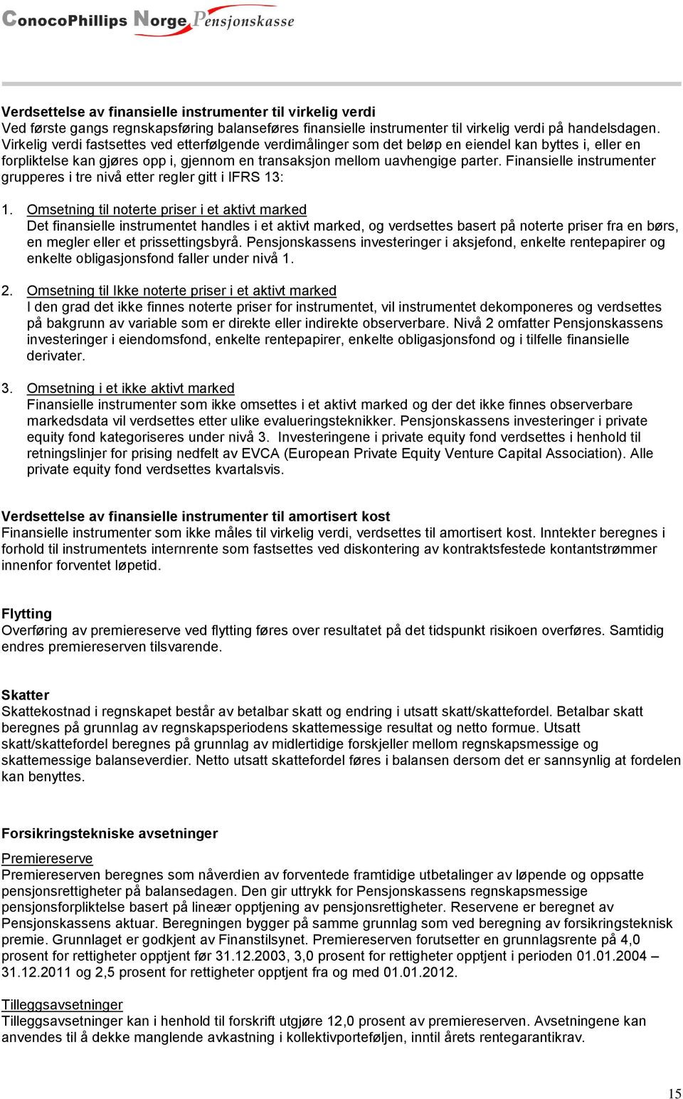 Finansielle instrumenter grupperes i tre nivå etter regler gitt i IFRS 13: 1.