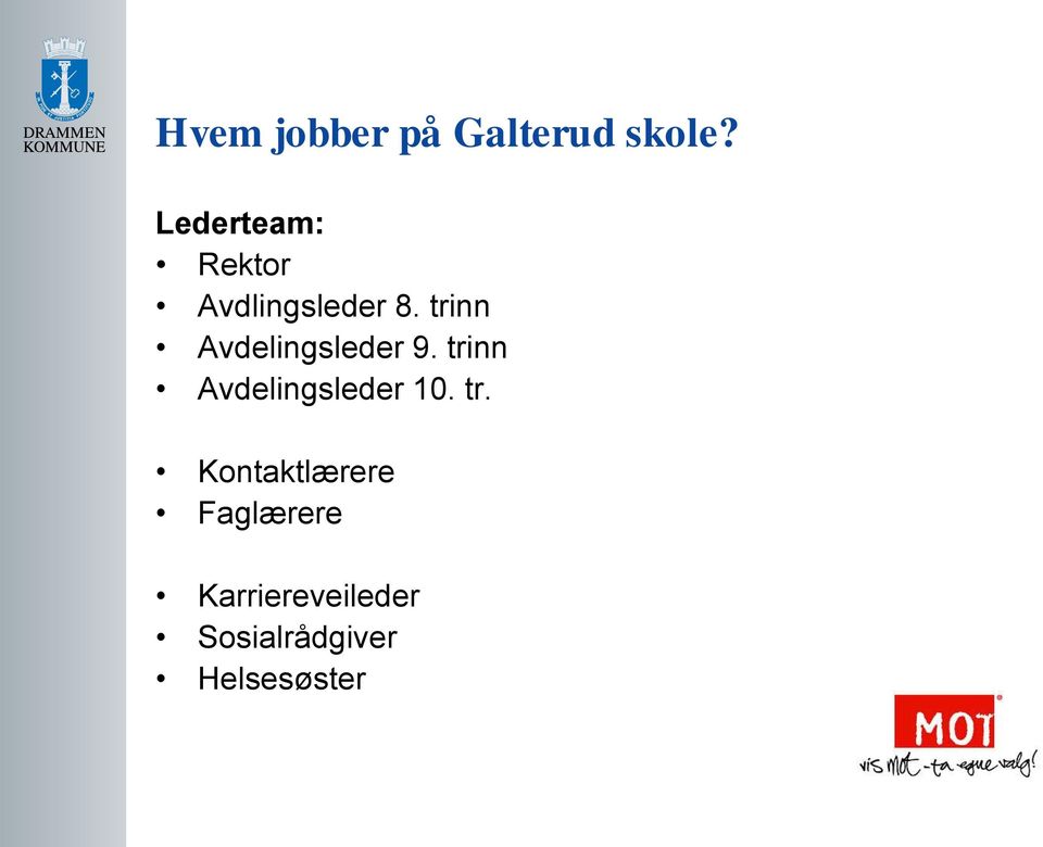 trinn Avdelingsleder 9.