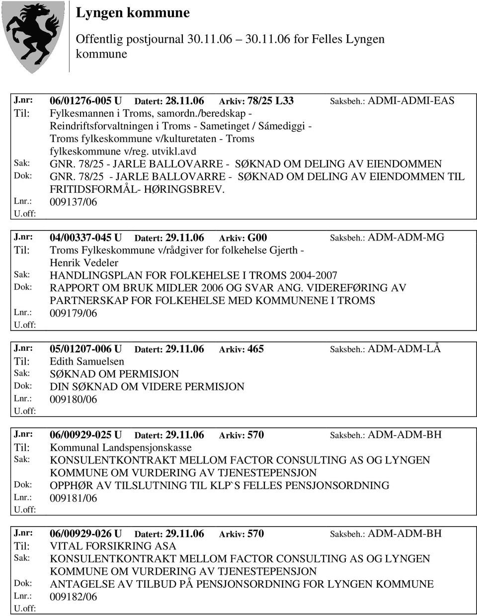 78/25 - JARLE BALLOVARRE - SØKNAD OM DELING AV EIENDOMMEN Dok: GNR. 78/25 - JARLE BALLOVARRE - SØKNAD OM DELING AV EIENDOMMEN TIL FRITIDSFORMÅL- HØRINGSBREV. Lnr.: 009137/06 J.