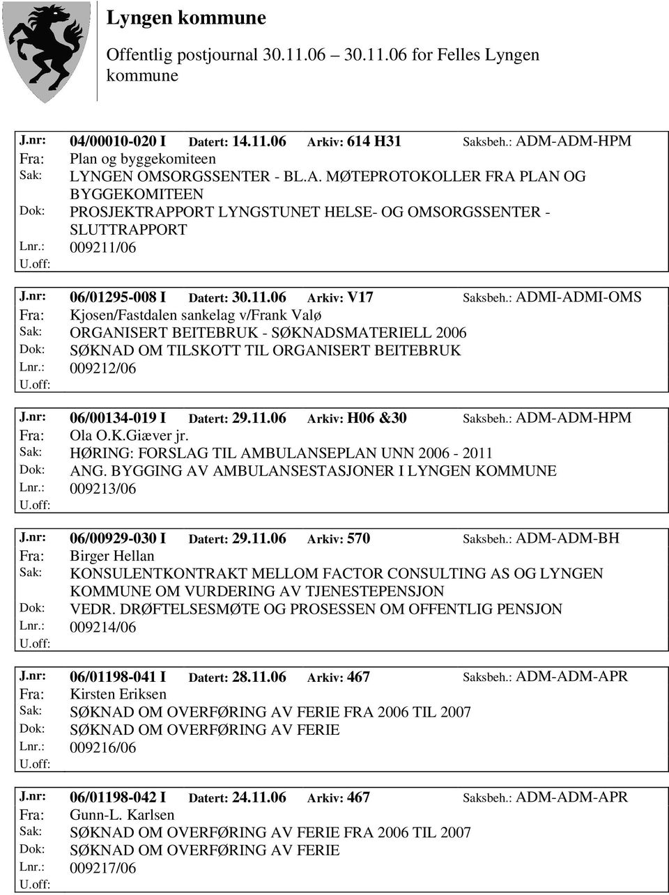 : ADMI-ADMI-OMS Fra: Kjosen/Fastdalen sankelag v/frank Valø Sak: ORGANISERT BEITEBRUK - SØKNADSMATERIELL 2006 Dok: SØKNAD OM TILSKOTT TIL ORGANISERT BEITEBRUK Lnr.: 009212/06 J.