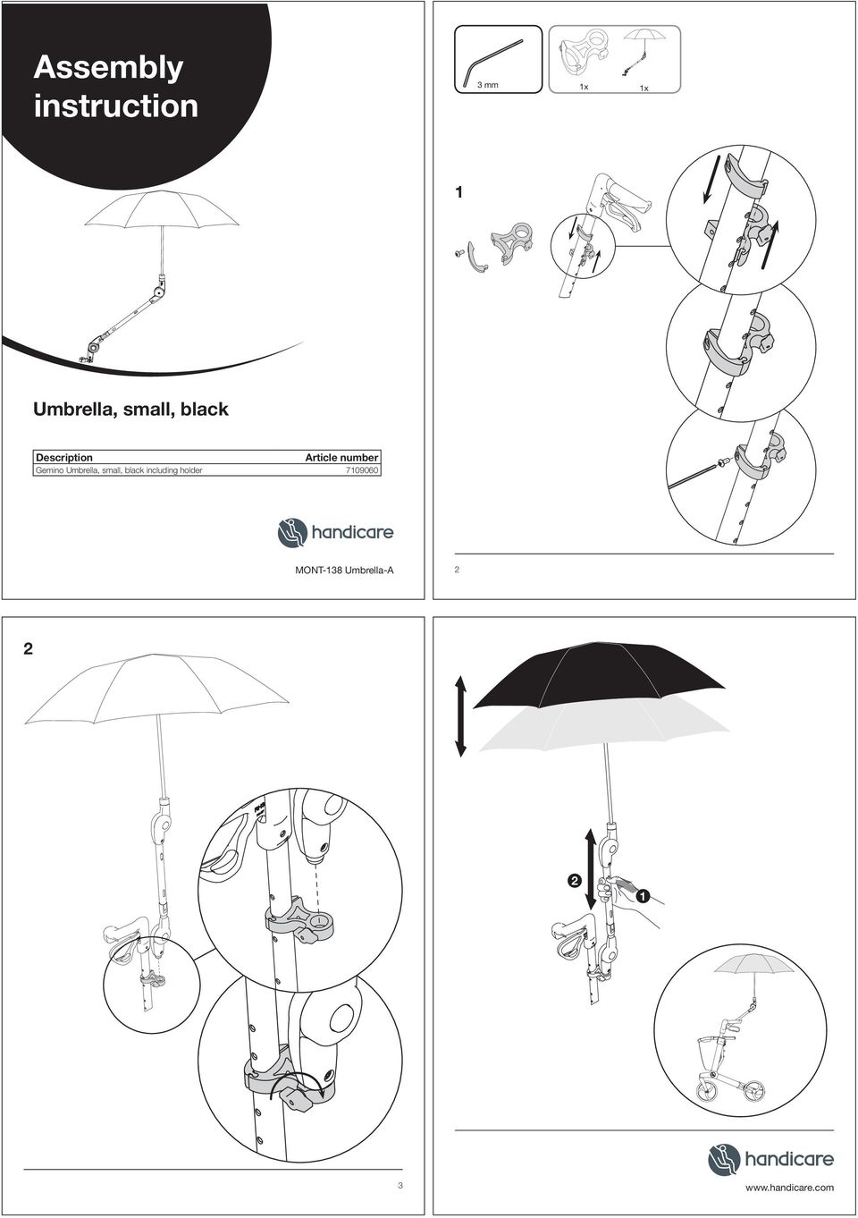 Gemino Umbrella, small, black