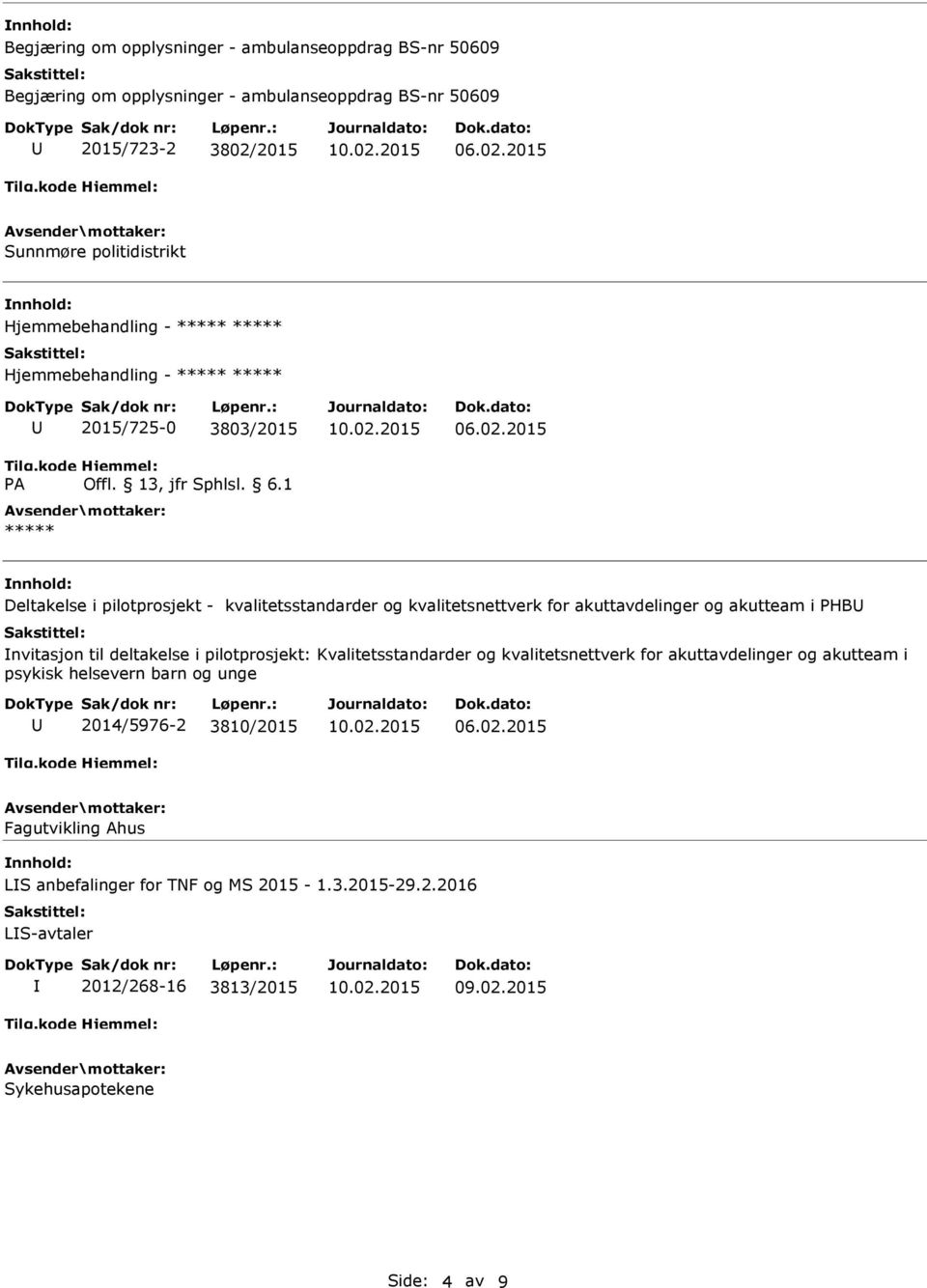 akuttavdelinger og akutteam i HB nvitasjon til deltakelse i pilotprosjekt: Kvalitetsstandarder og kvalitetsnettverk for akuttavdelinger og akutteam i psykisk