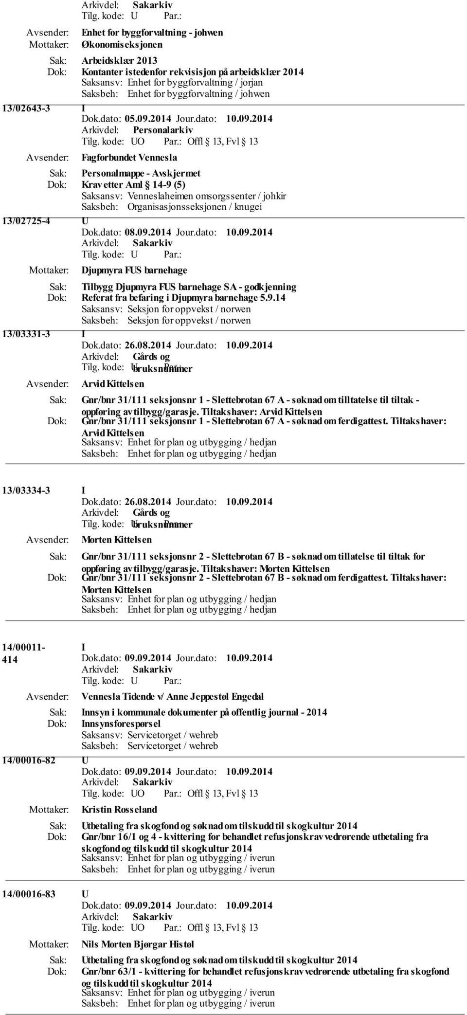 kode: U Djupmyra FUS barnehage Tilbygg Djupmyra FUS barnehage SA - godkjenning Referat fra befaring i Djupmyra barnehage 5.9.