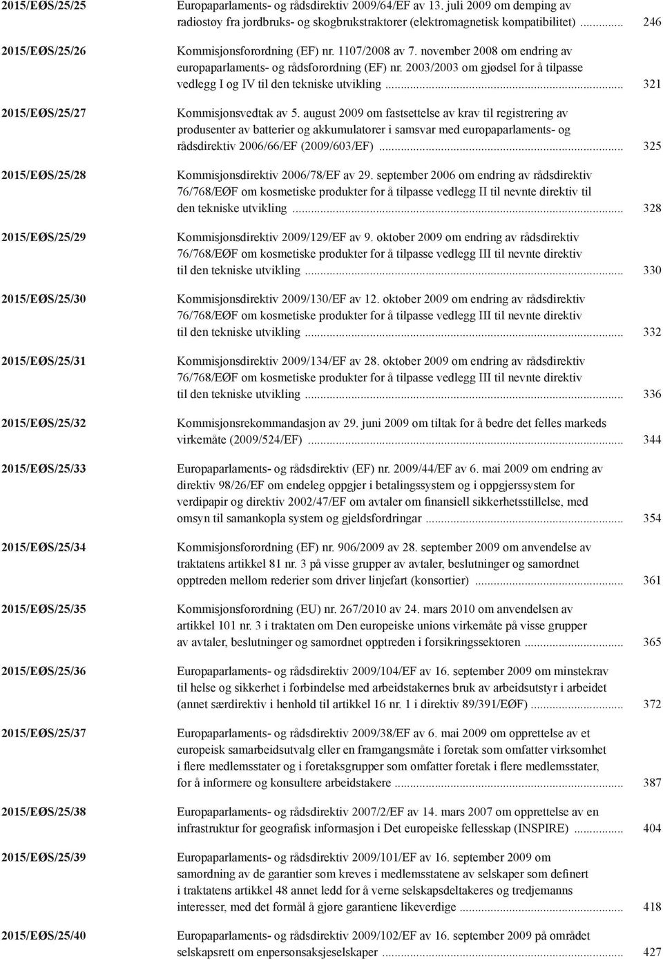 juli 2009 om demping av radiostøy fra jordbruks- og skogbrukstraktorer (elektromagnetisk kompatibilitet)... 246 Kommisjonsforordning (EF) nr. 1107/2008 av 7.