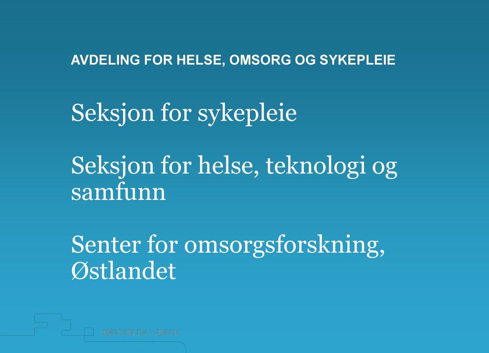 Seksjon for helse, teknologi og