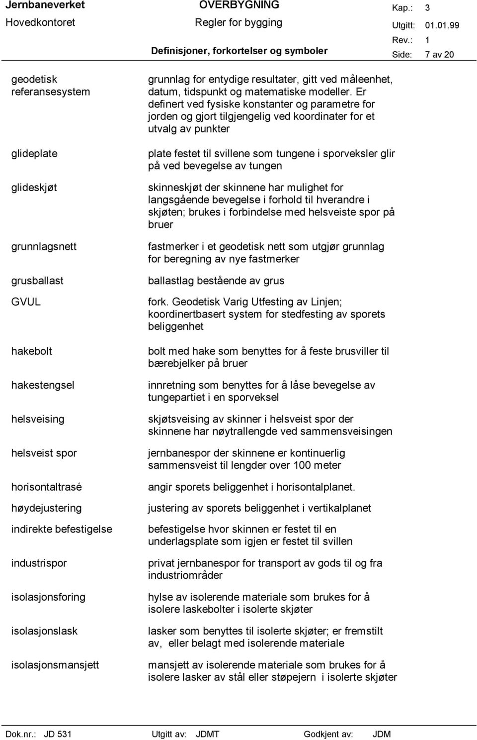 Er definert ved fysiske konstanter og parametre for jorden og gjort tilgjengelig ved koordinater for et utvalg av punkter plate festet til svillene som tungene i sporveksler glir på ved bevegelse av